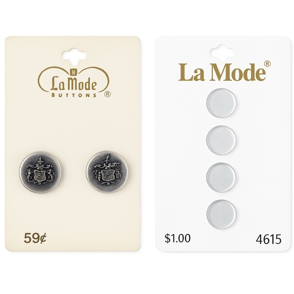 La Mode 2ct Silver Blazer Buttons and 4ct White Iridescent Buttons